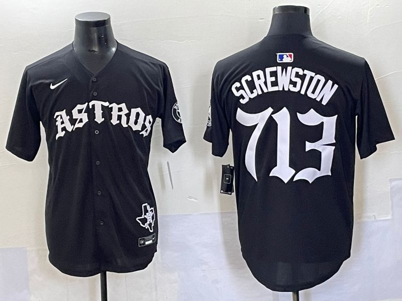 Men 2025 Houston Astros 713 Screwston Black Seven generations Joint Name Nike MLB Jersey style 1->houston astros->MLB Jersey